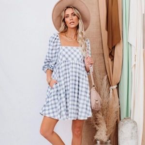 Vici Reality Check Pocketed Babydoll dress- Storia brand, Size M